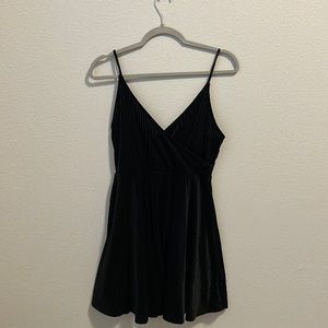 Black velvet mini dress